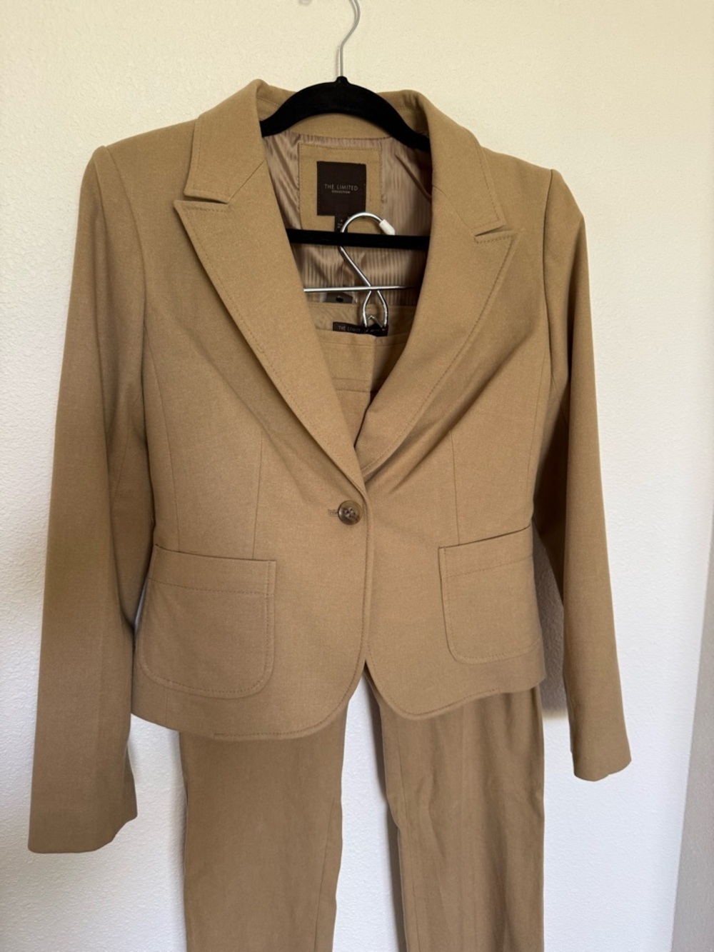 The Limited Camel Blazer Pant Suit Set Women’s Tailored Neutral Quiet Luxury - Picture 5 of 10